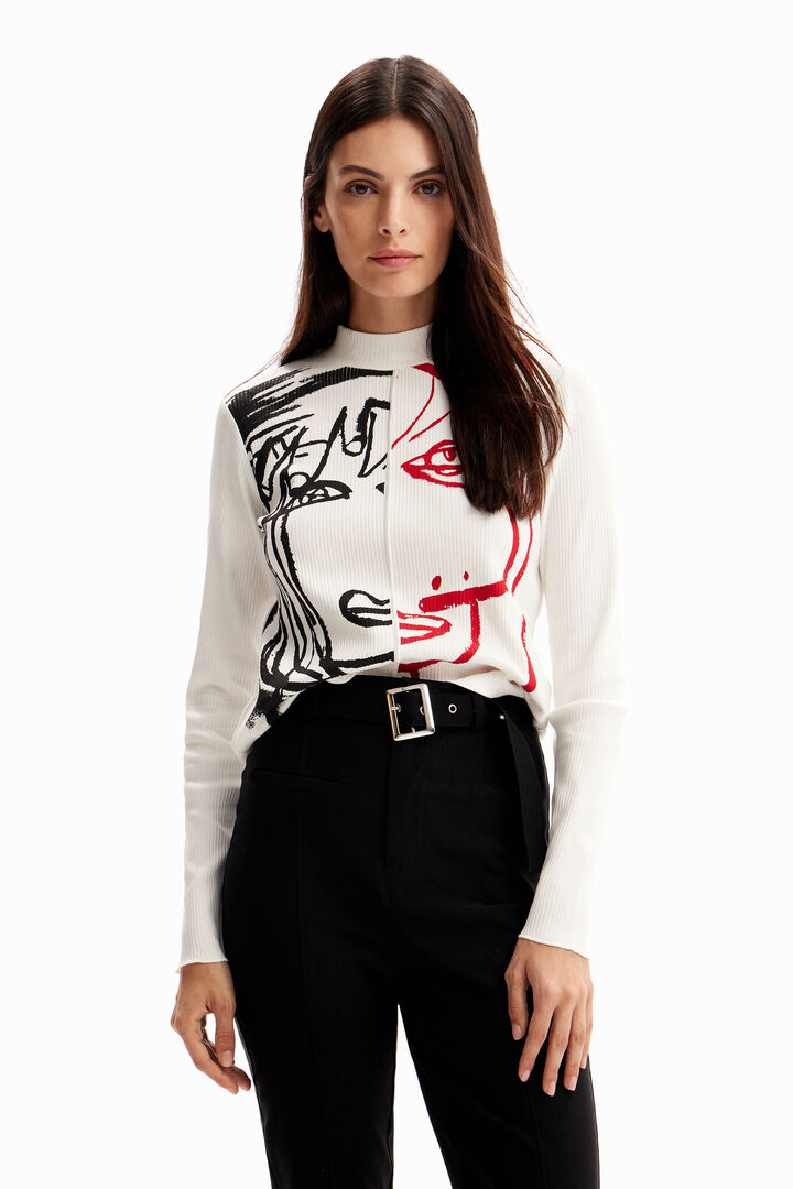 Ribbed face T-shirt | Desigual