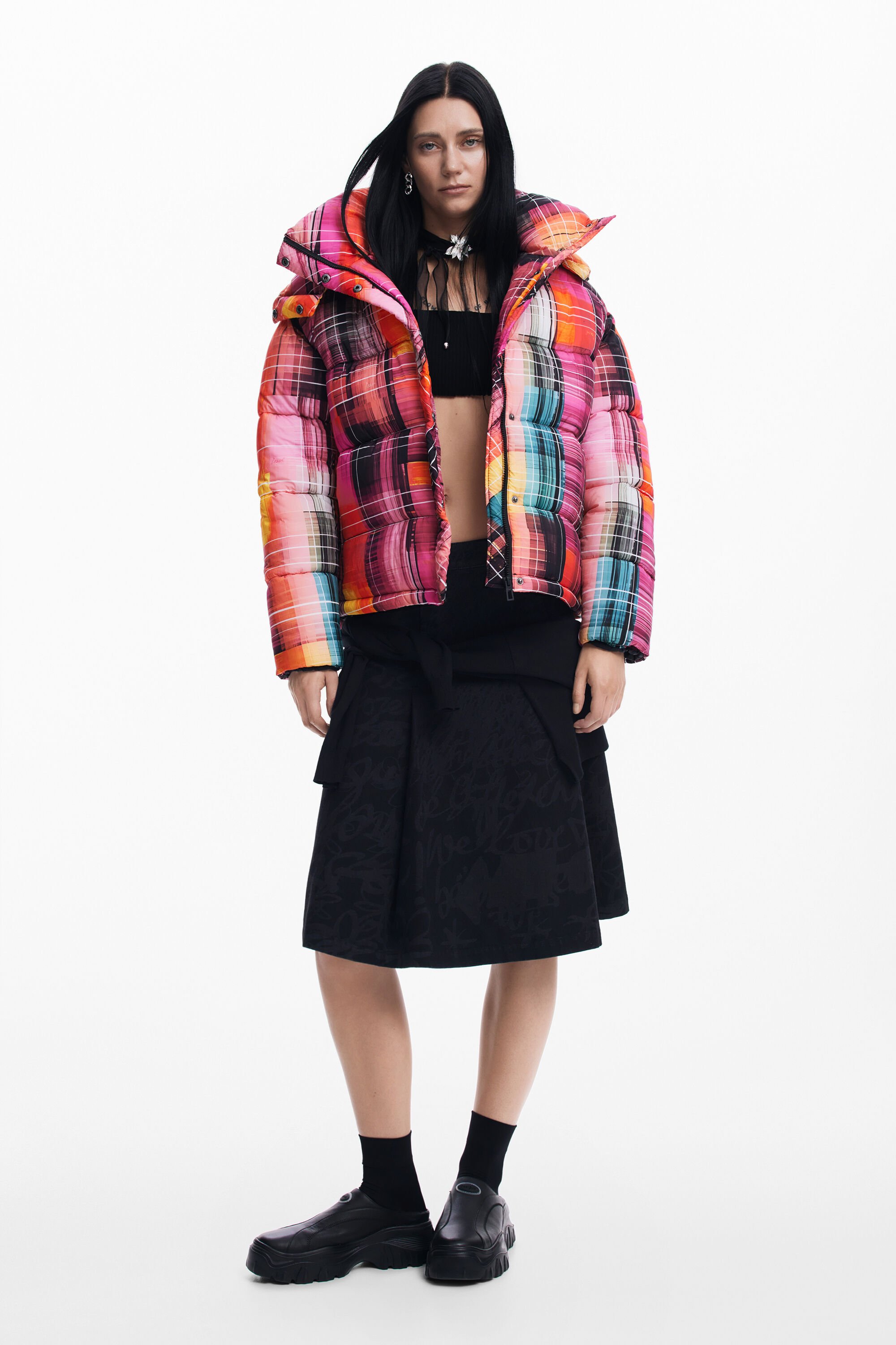 Abrigo cuadros desigual hotsell