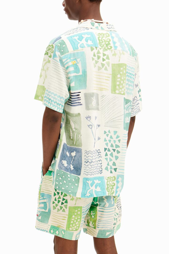 Short-sleeved shirt with watercolor print. | Desigual