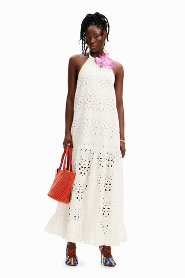 Stella Jean long embroidered dress | Desigual