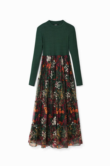 Long dress with tulle skirt | Desigual