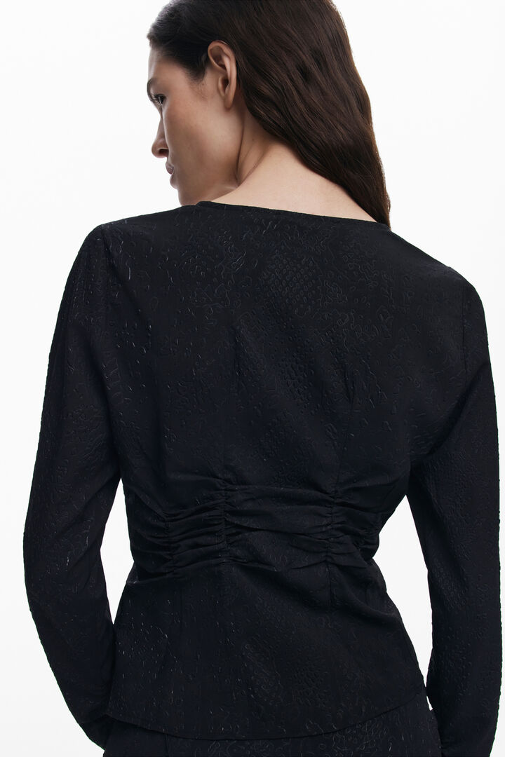 Blusa encaje cuello V | Desigual