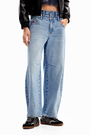 Double-waistband balloon jeans | Desigual