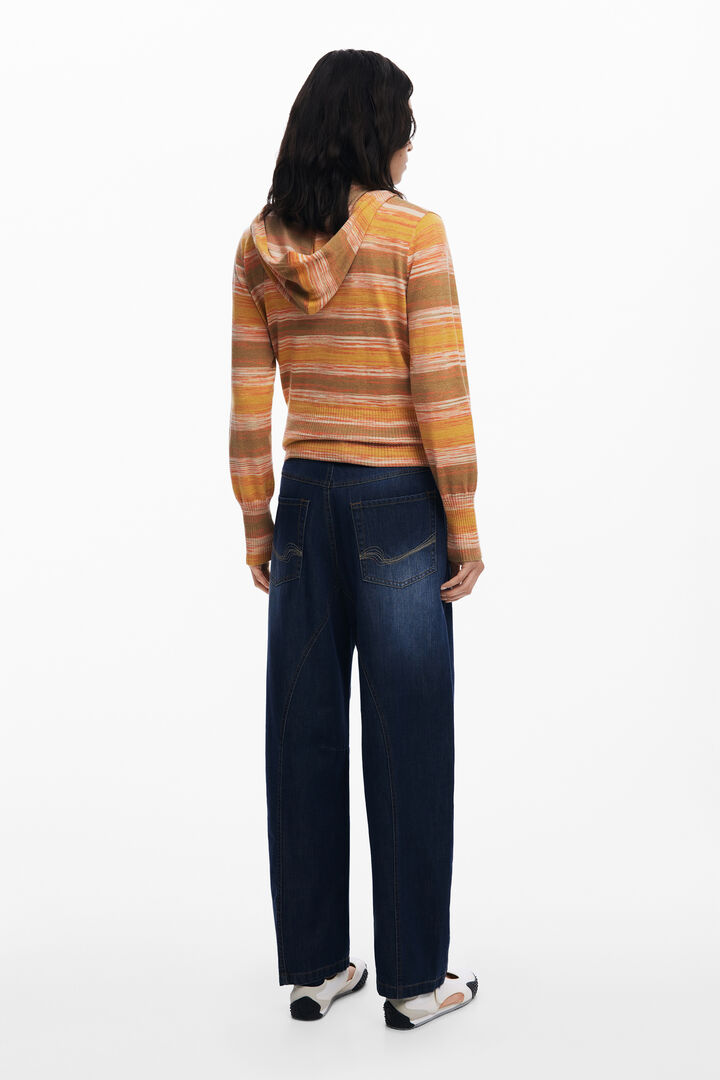 Jersey rayas cremallera capucha | Desigual