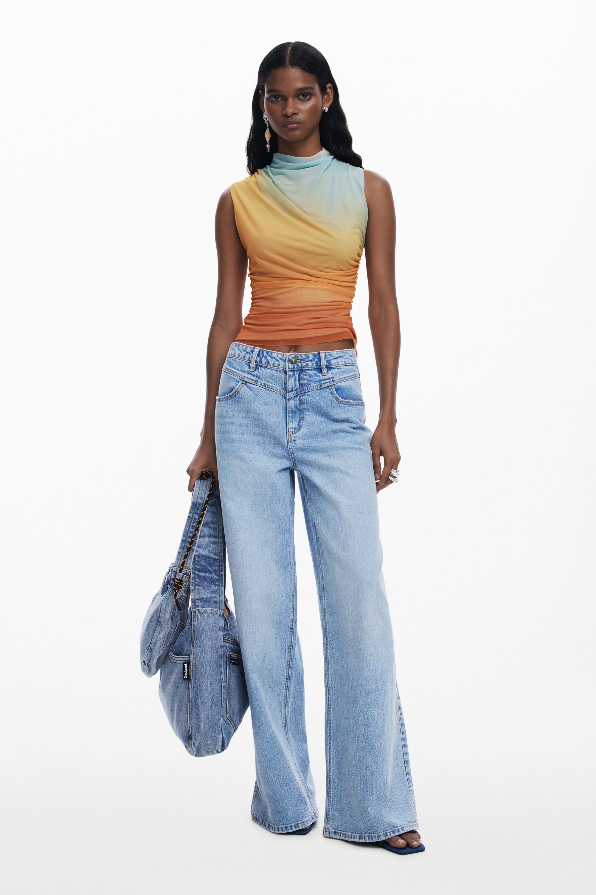 Sunset draped T-shirt