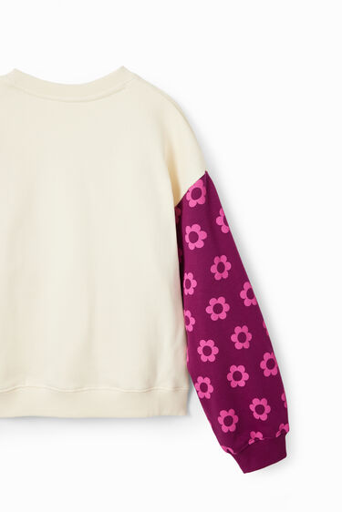 Sweat-shirt carreaux fleurs | Desigual