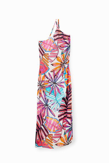 Vestido midi asimétrico tropical | Desigual