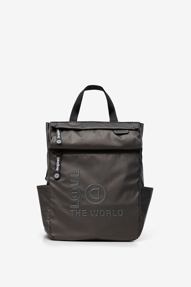 LOVE THE WORLD backpack in reflective canvas | Desigual
