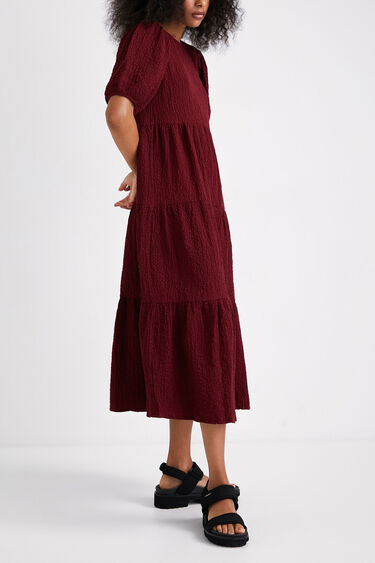 Sukienka średniej długości z teksturowanej tkaniny | Desigual