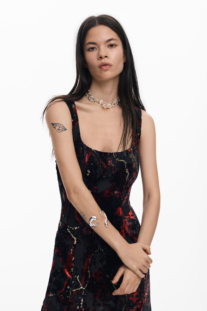 Vestido de alças devoré | Desigual