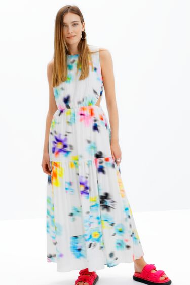 Long blurry cut-out dress | Desigual