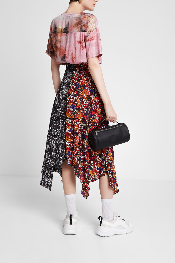 Asymmetric patch print dress | Desigual