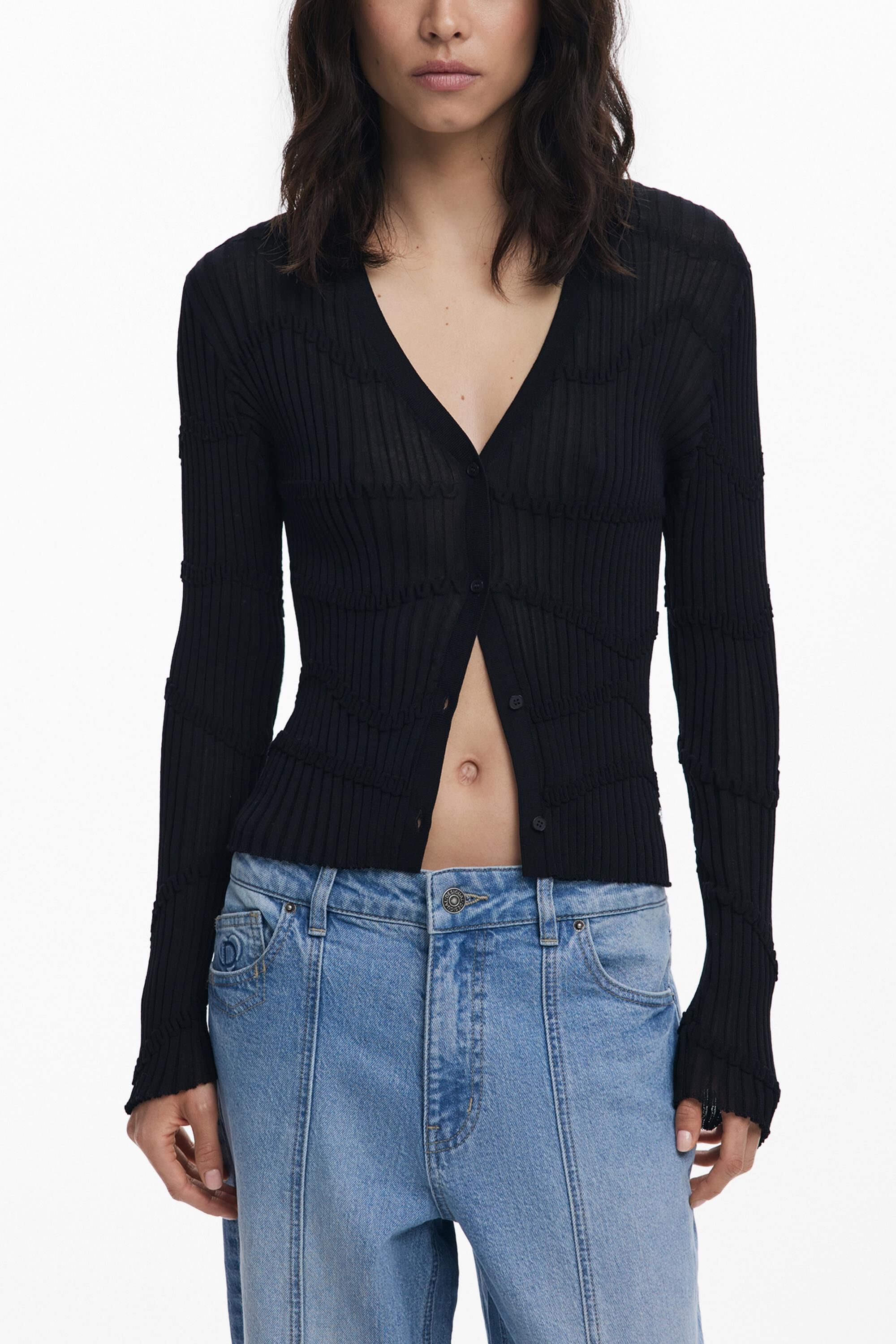 Fitted textured cardigan Women's I Desigual.com
