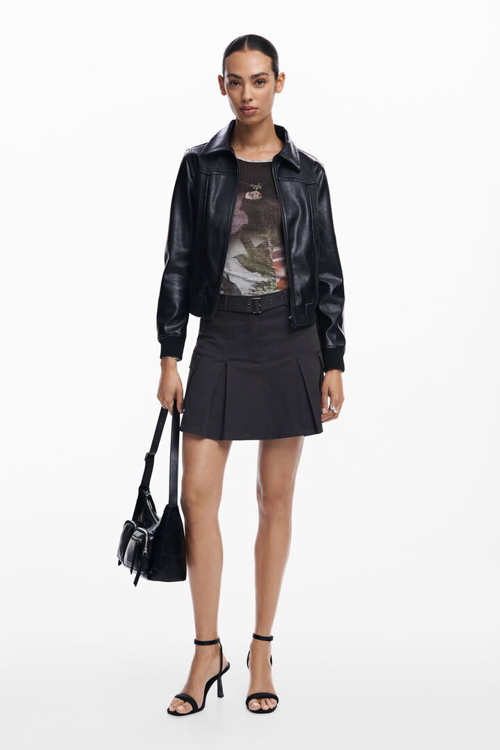 Faux leather biker jacket | Desigual
