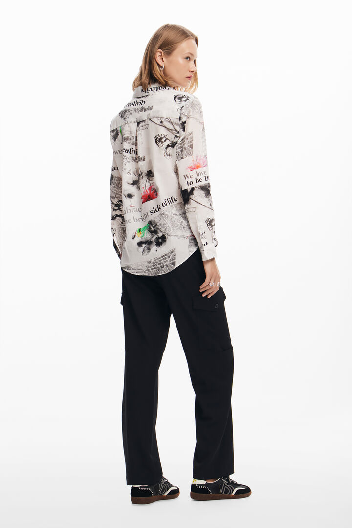 Camisa texto flores | Desigual