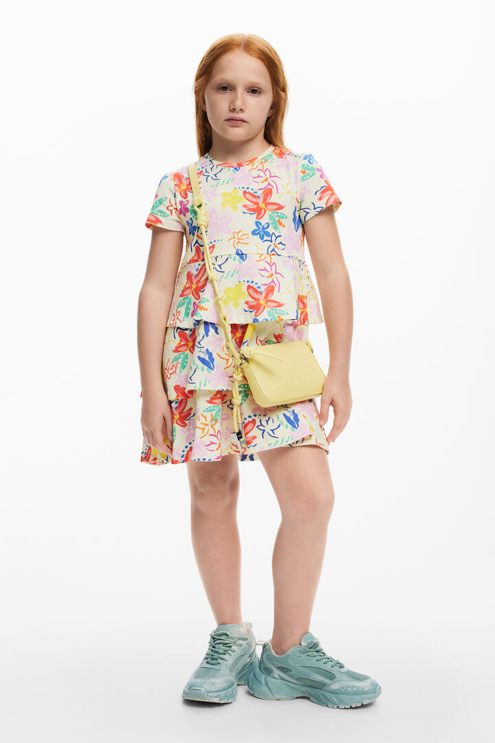 Ruffled print dress