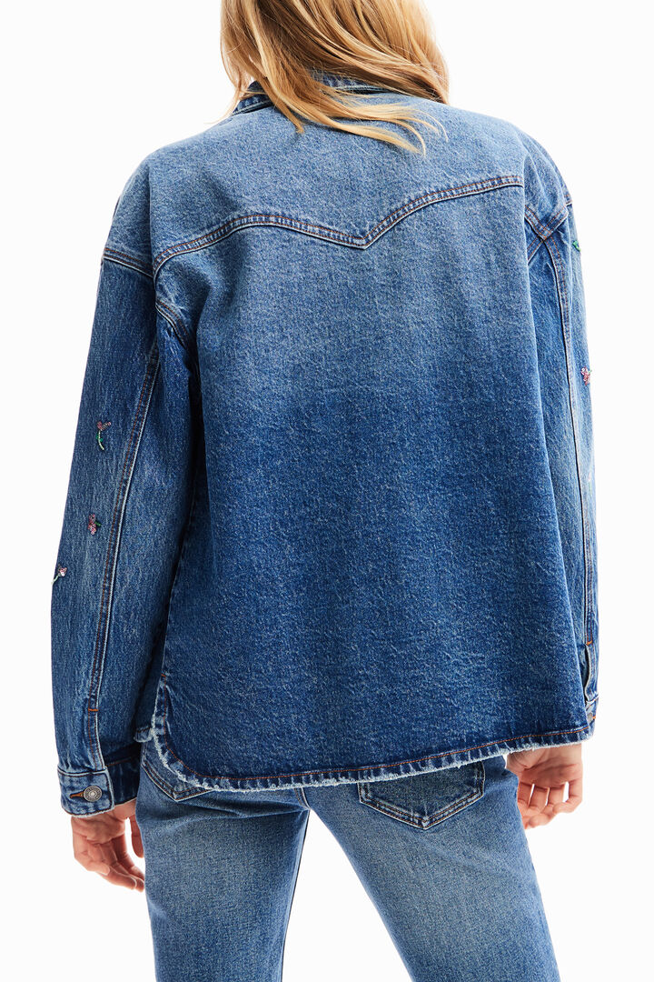 Floral denim trucker jacket | Desigual