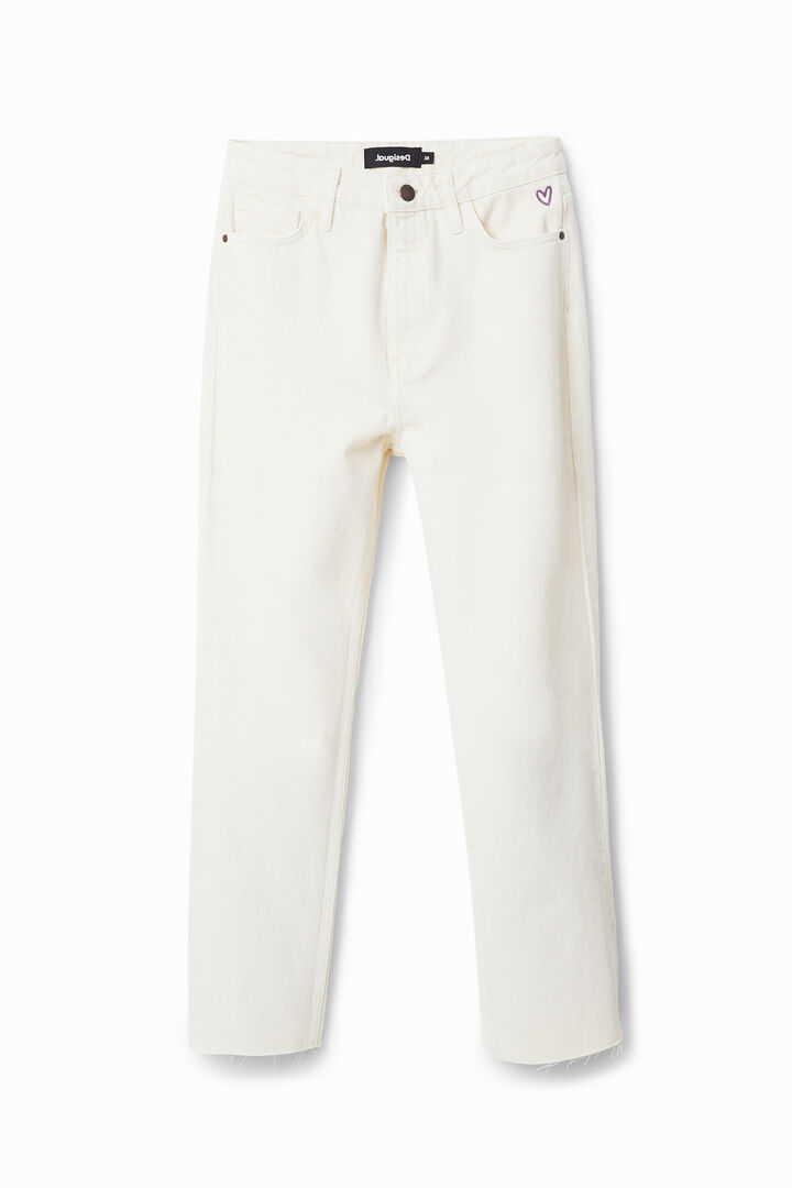 Spodnie dżinsowe z prostymi nogawkami o krótszym kroju