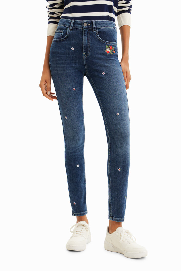 Flower skinny push-up jeans | Desigual