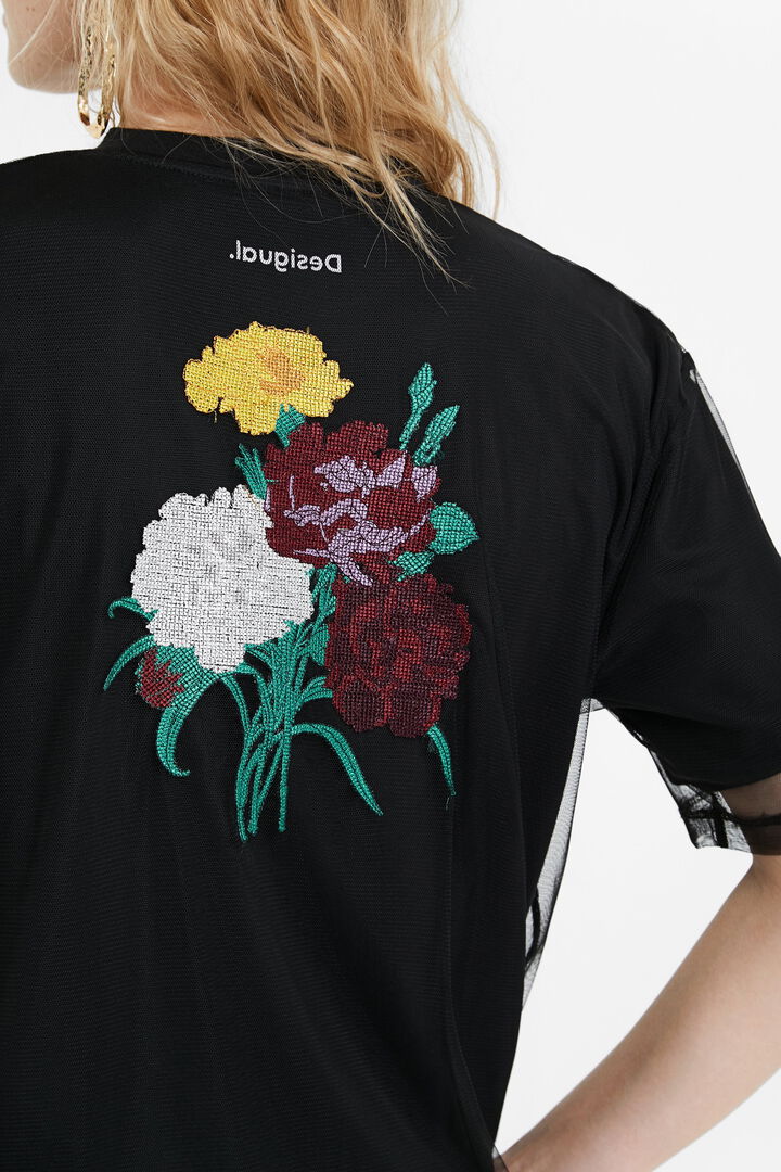 Camiseta rejilla flores | Desigual
