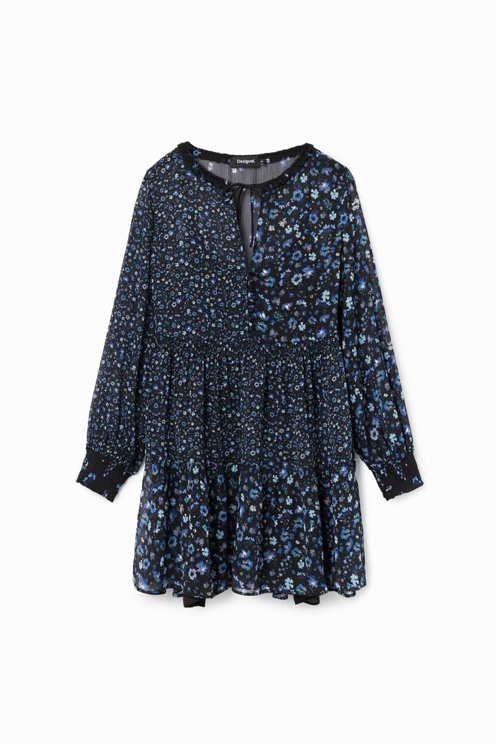 Robe courte gaze fleurs