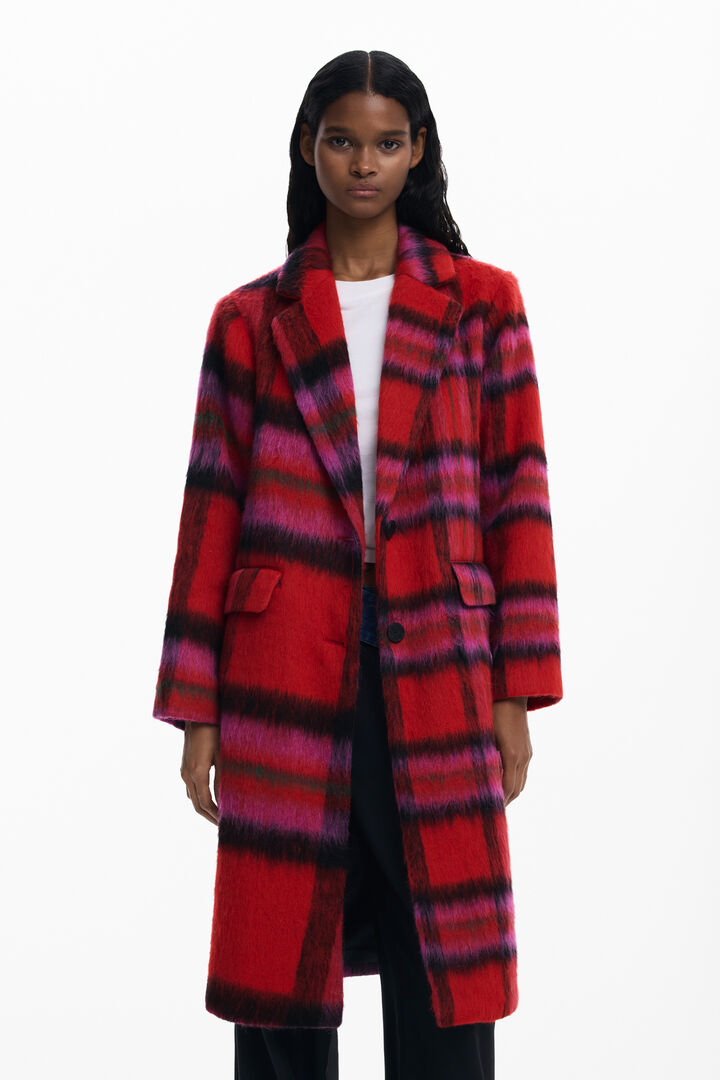 Roter Tartanmantel | Desigual