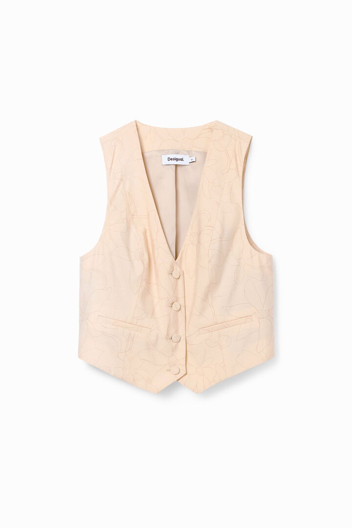 Gilet tailleur fleurs | Desigual