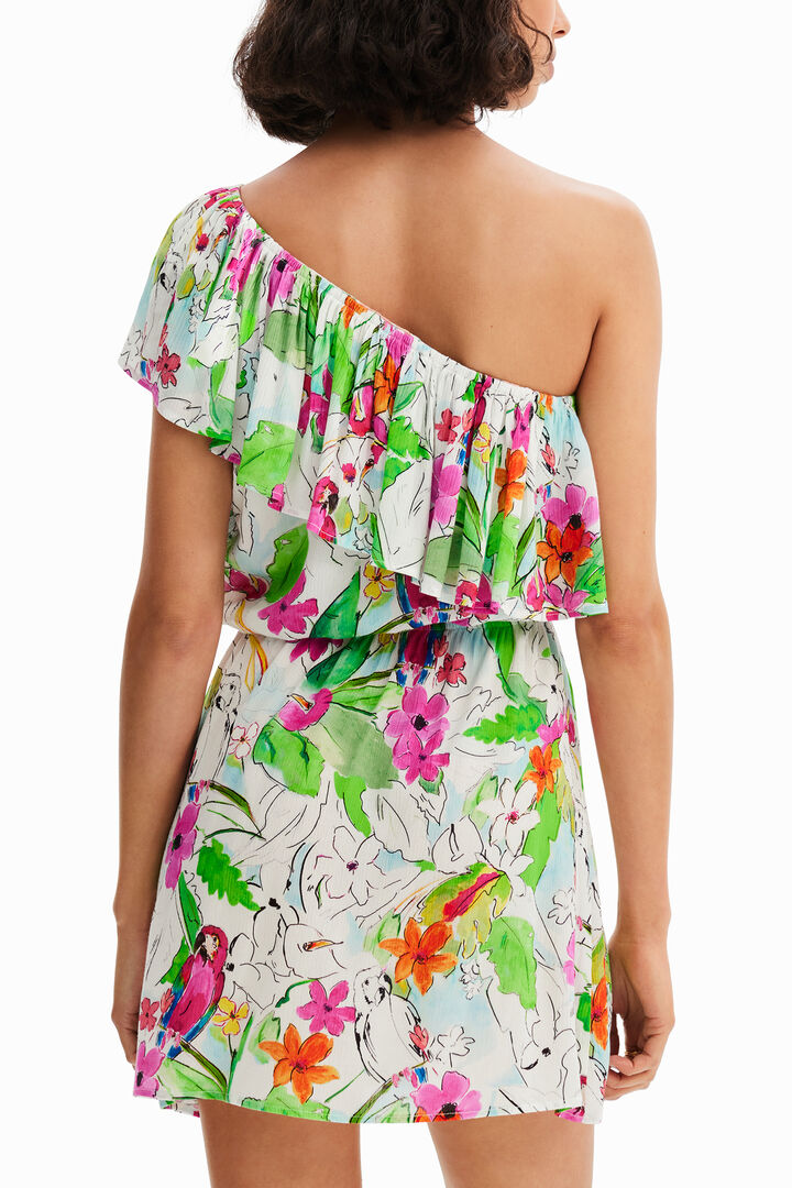 Vestido corto asimétrico tropical | Desigual