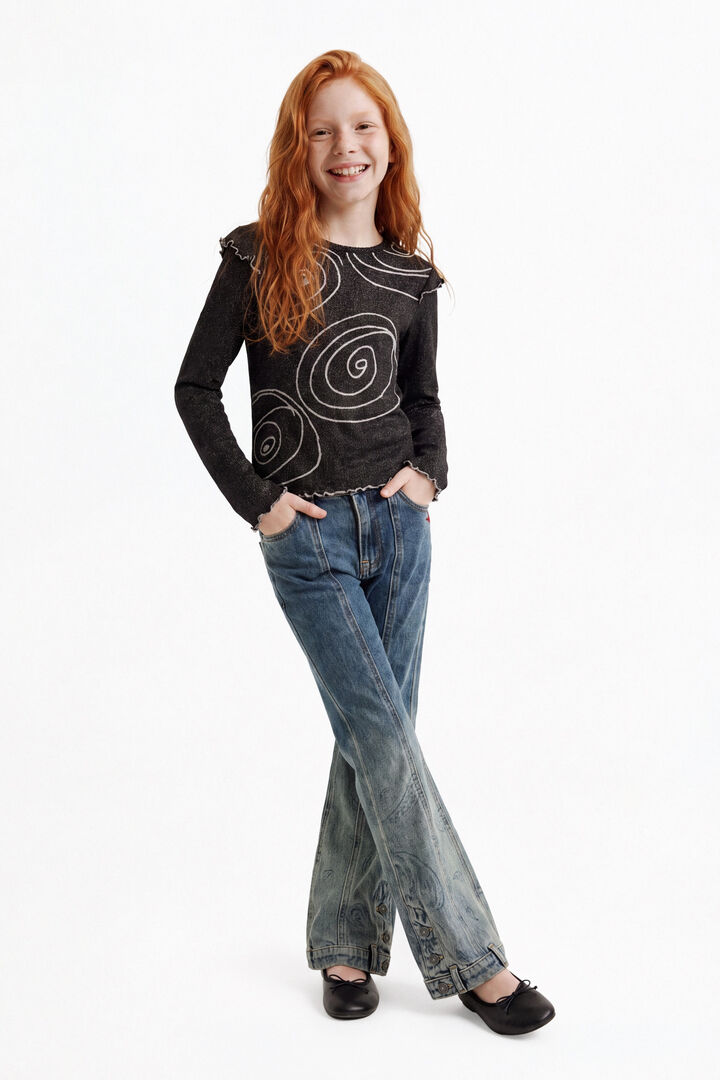 long sleeve t-shirt with spirals