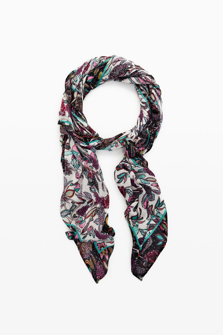 Rectangular floral scarf | Desigual