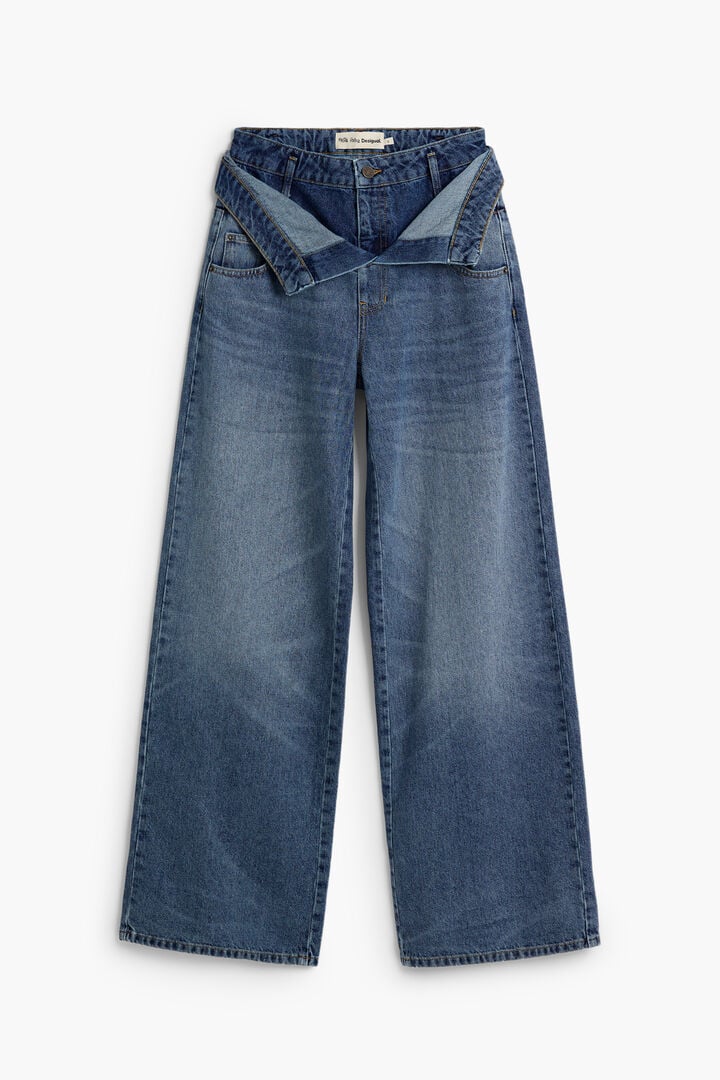 Double waistband denim trousers Masha Popova