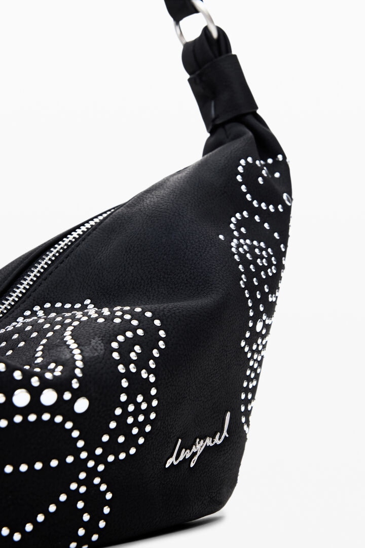 Bossa efecte pell amb tatxes petita | Desigual