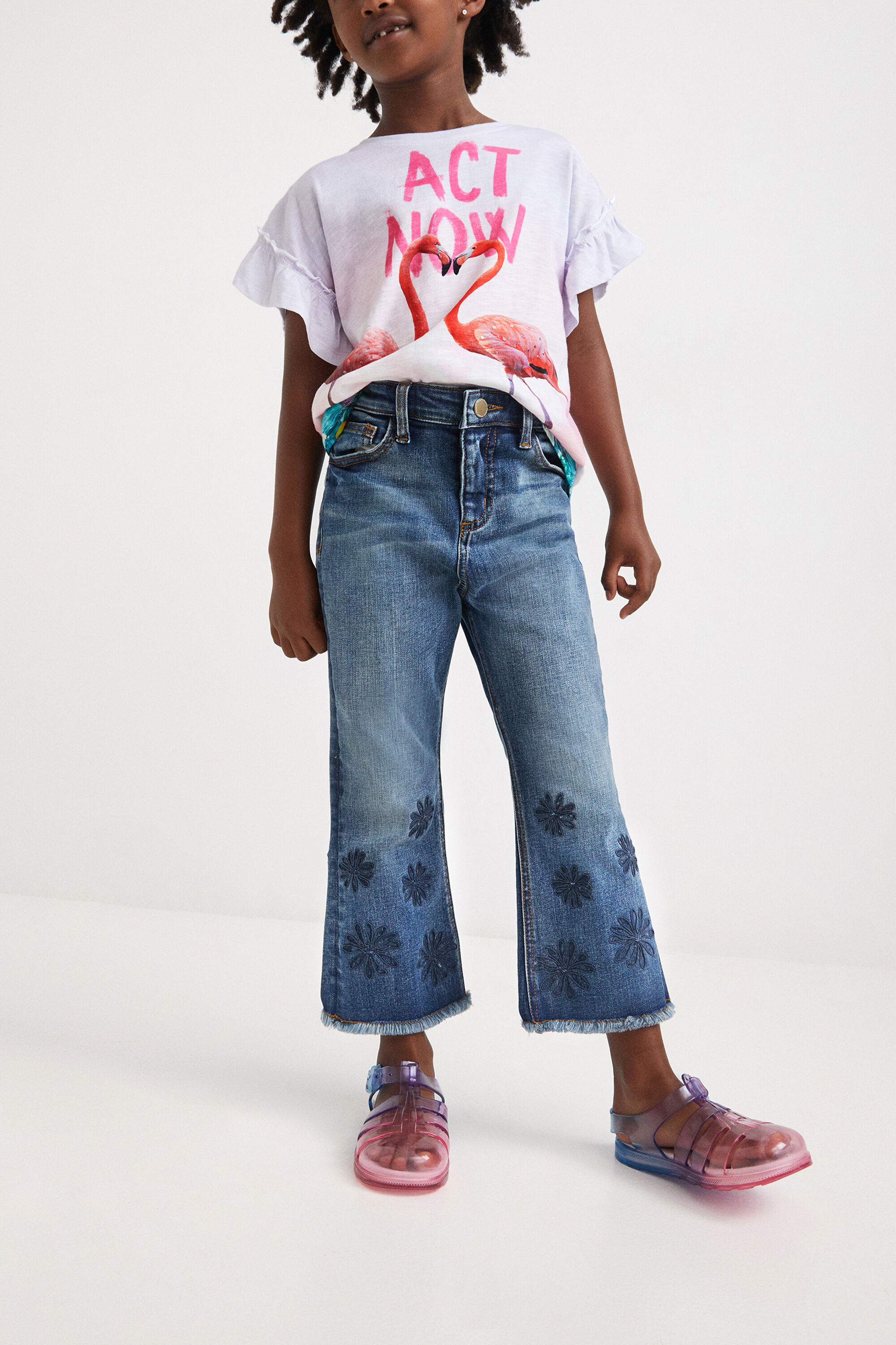 Cropped flared jeans | Desigual.com