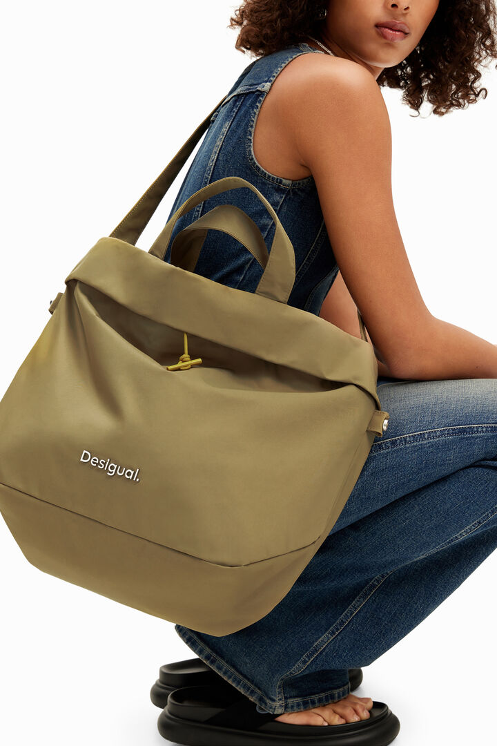 L reversible nylon tote bag | Desigual