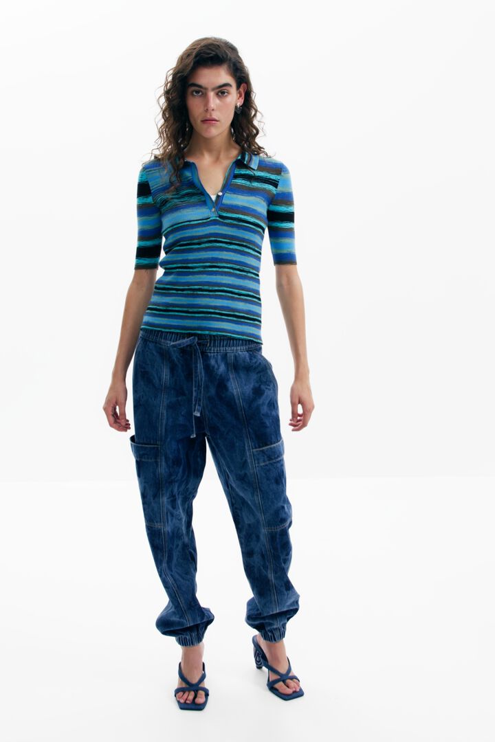 T-shirt en maille à rayures | Desigual