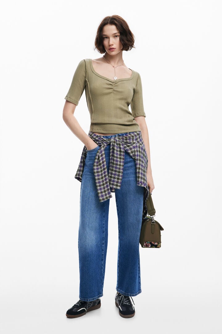 Camiseta escote fruncido | Desigual