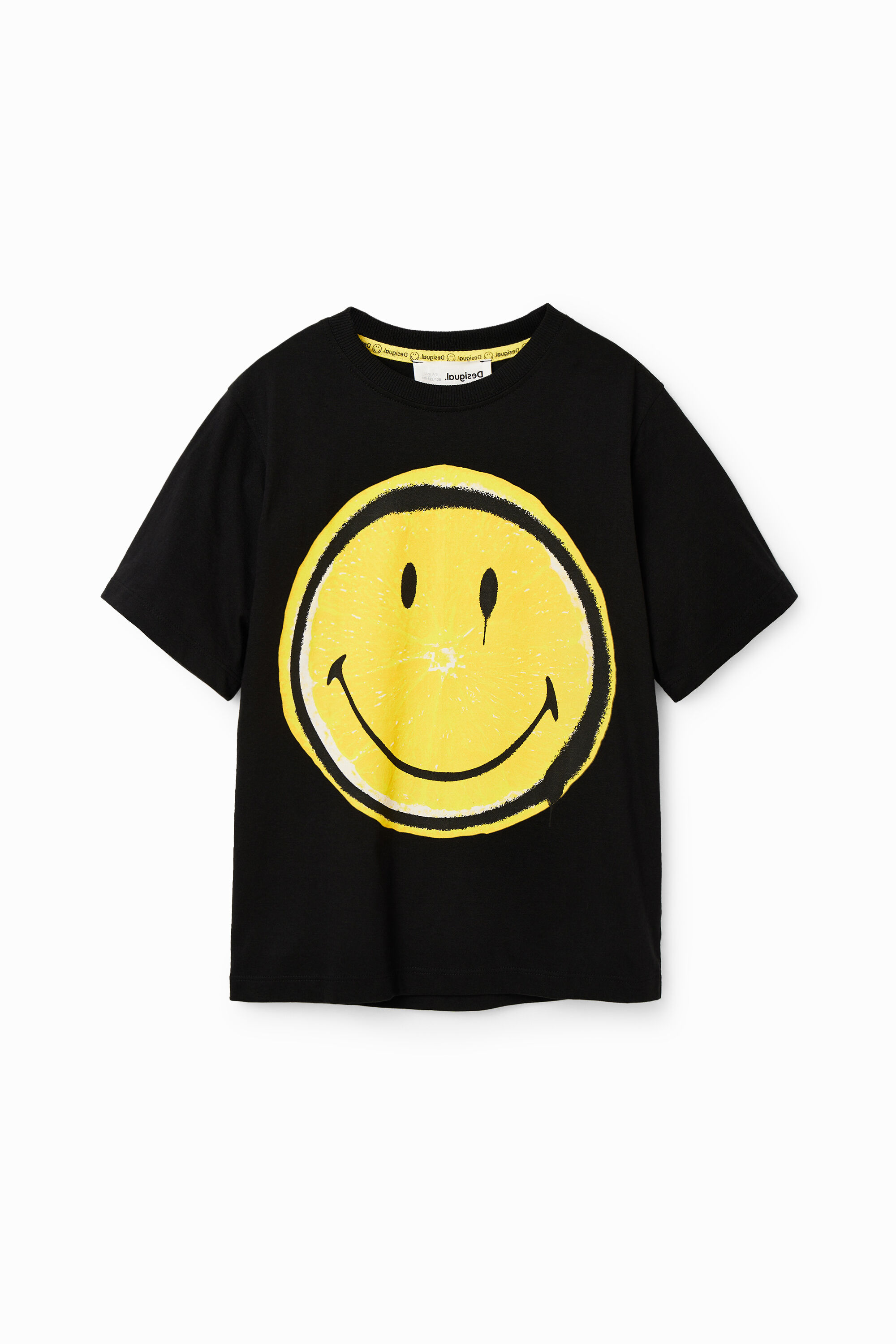 Desigual T-shirt met korte mouwen en Smiley - BLACK