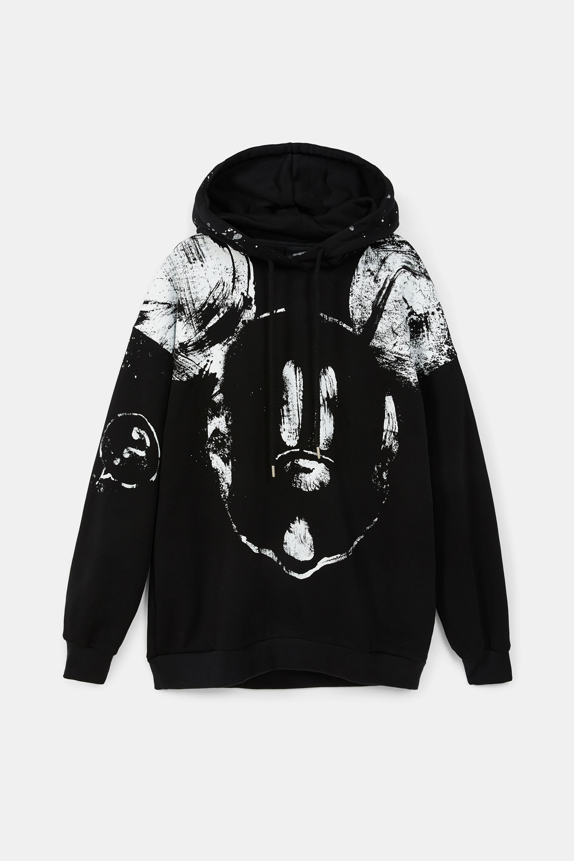 Oversize cotton hooded sweatshirt