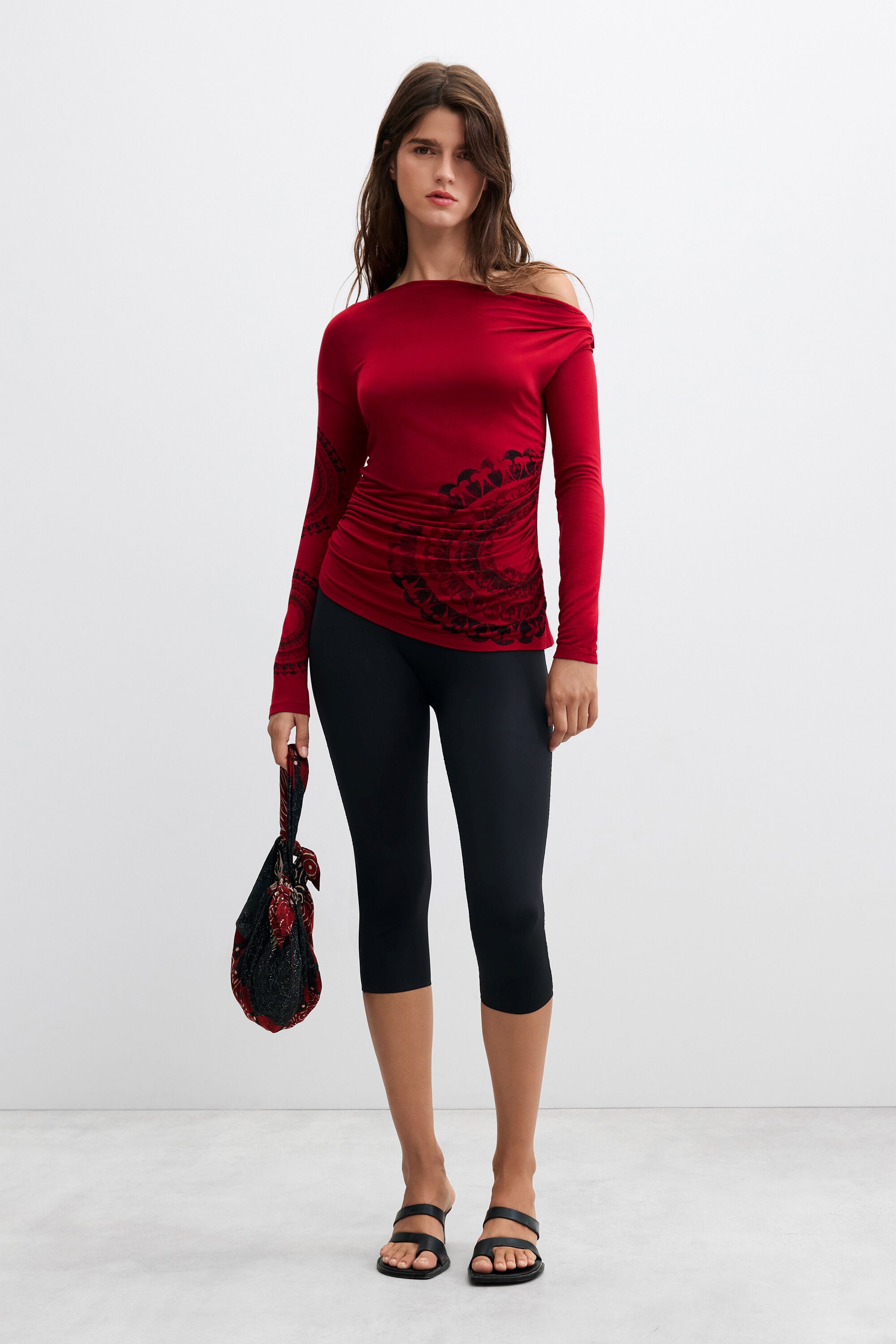 Desigual, bolso bordado pequeño, Mujer, Viscosa, Negro, U