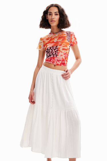 Falda midi textura | Desigual