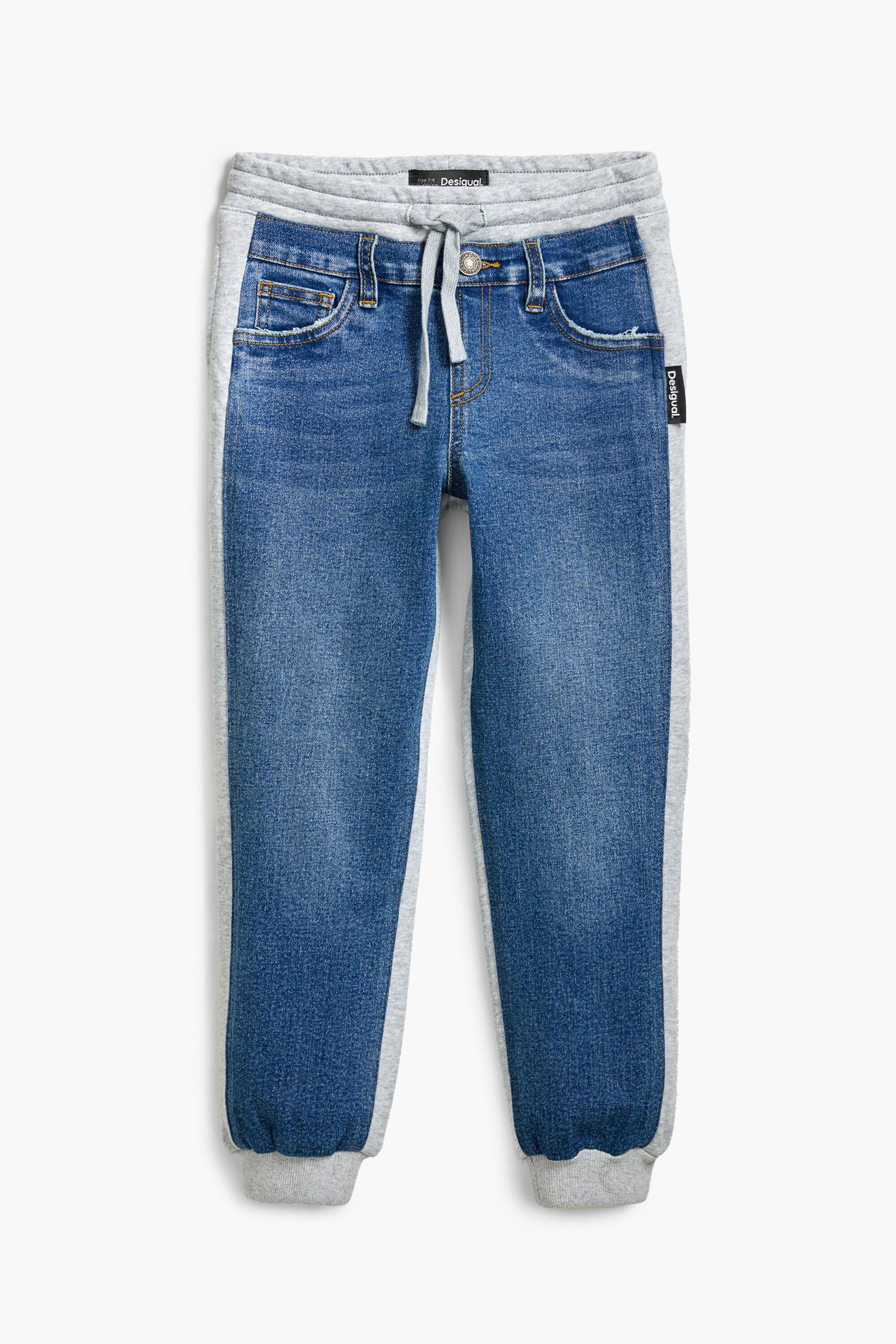 Pantalón combinado Jogger, Negro, 3/4