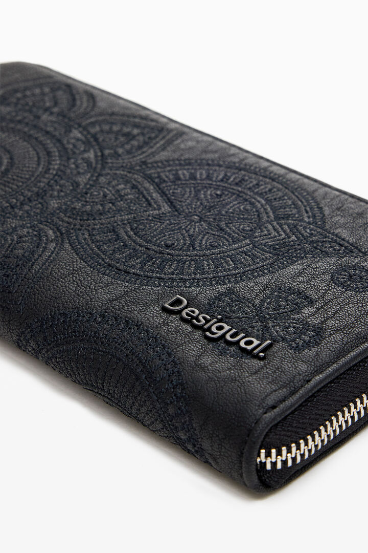 Grand portefeuille brodé de fleurs | Desigual