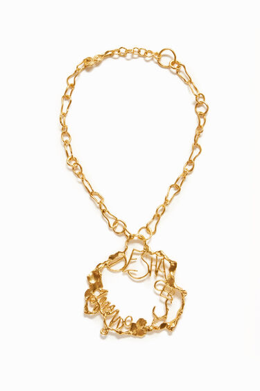 Zalio gold plated message necklace | Desigual