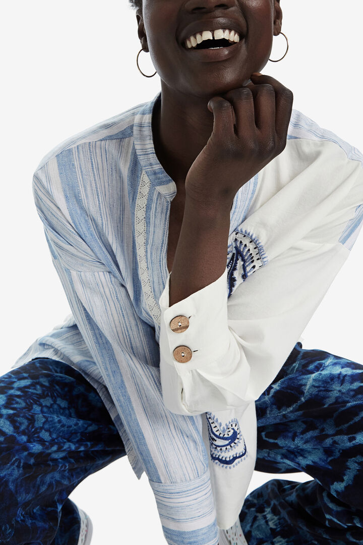 Oversize shirt mandarin collar | Desigual