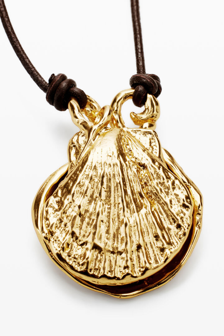 Multi-position pendant silver-plated leather cord Zalio | Desigual