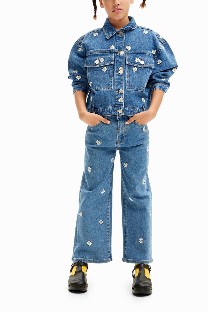 Chaqueta vaquera trucker margaritas | Desigual