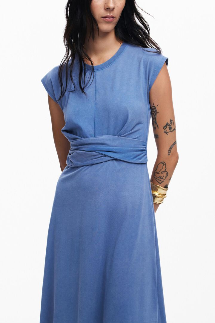 Vestido midi fruncido | Desigual