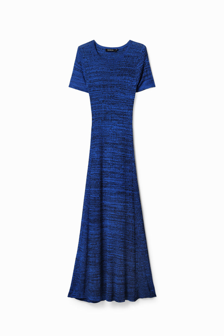 Vestido largo canalé jaspeado | Desigual