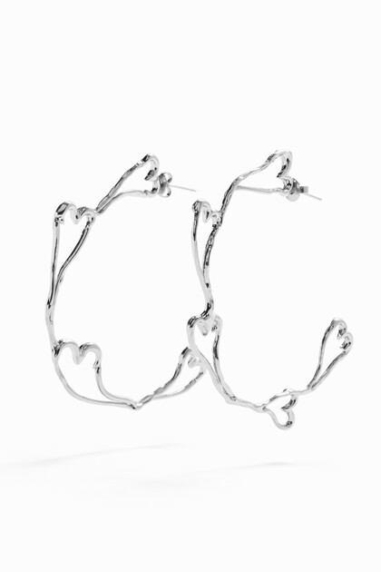 Zalio silver-plated hoop heart earrings