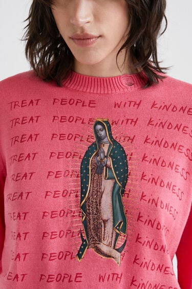 Eosafarbener Pullover Jungfrau von Guadalupe | Desigual